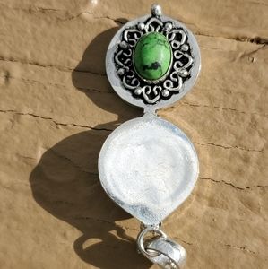 New Green Turquoise Silver Poison Locket Pendant.